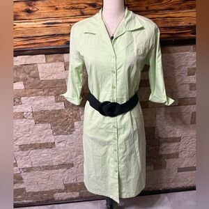 Lilly Pulitzer Light Green Shirt Dress Vintage 1990's Size 10